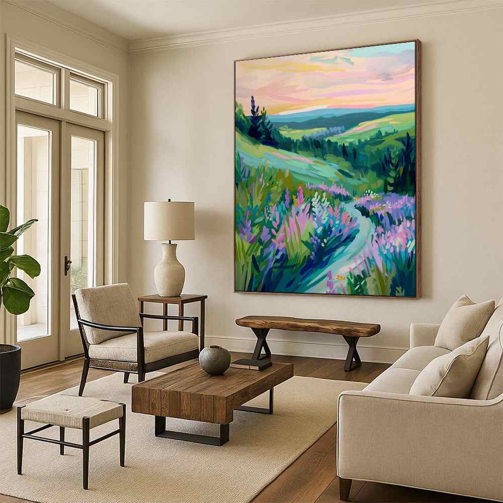 sunset abstract lavender valley design 6